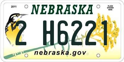 NE license plate 2H6221