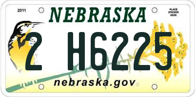 NE license plate 2H6225