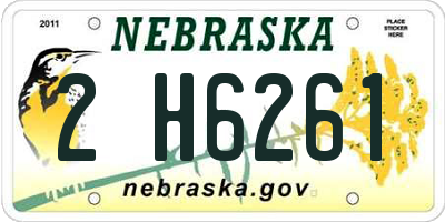NE license plate 2H6261