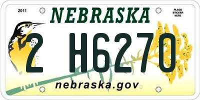 NE license plate 2H6270