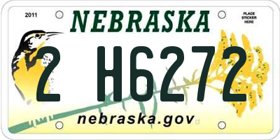 NE license plate 2H6272
