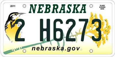NE license plate 2H6273