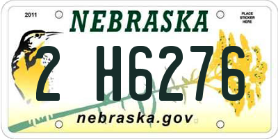 NE license plate 2H6276