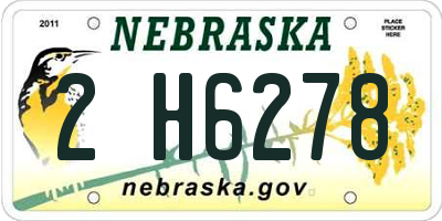 NE license plate 2H6278