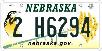 NE license plate 2H6294
