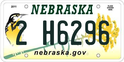 NE license plate 2H6296