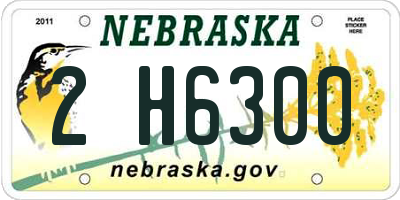 NE license plate 2H6300