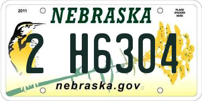 NE license plate 2H6304
