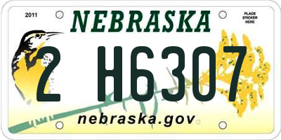 NE license plate 2H6307