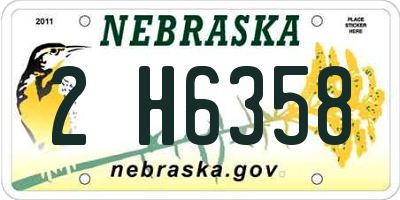 NE license plate 2H6358