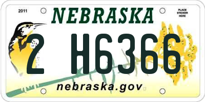 NE license plate 2H6366