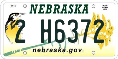 NE license plate 2H6372