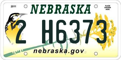 NE license plate 2H6373