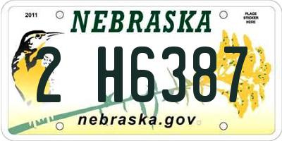NE license plate 2H6387