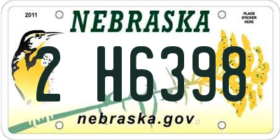 NE license plate 2H6398