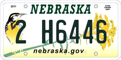 NE license plate 2H6446