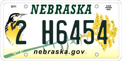 NE license plate 2H6454