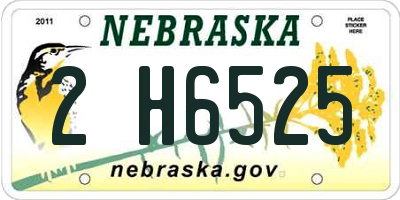 NE license plate 2H6525