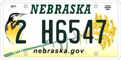 NE license plate 2H6547