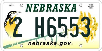 NE license plate 2H6553
