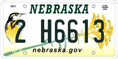 NE license plate 2H6613