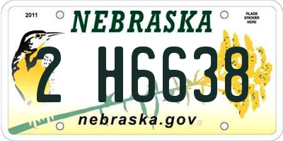 NE license plate 2H6638