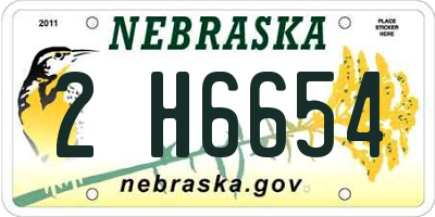 NE license plate 2H6654