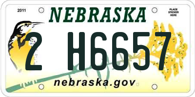 NE license plate 2H6657