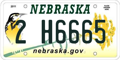 NE license plate 2H6665