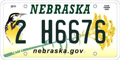 NE license plate 2H6676