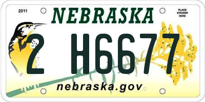 NE license plate 2H6677