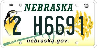 NE license plate 2H6691