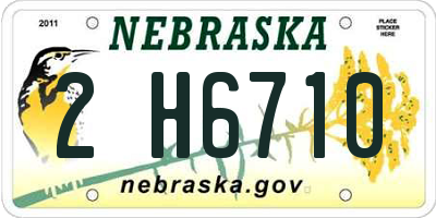 NE license plate 2H6710