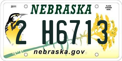 NE license plate 2H6713