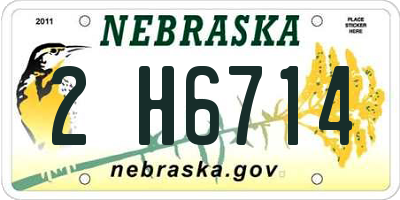 NE license plate 2H6714