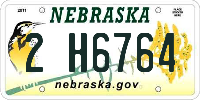 NE license plate 2H6764