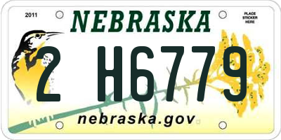 NE license plate 2H6779