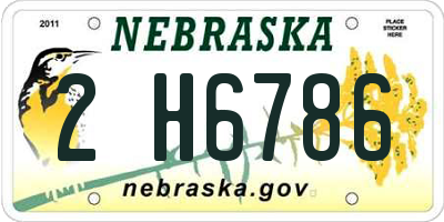 NE license plate 2H6786