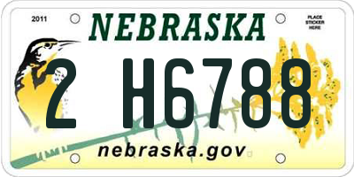 NE license plate 2H6788