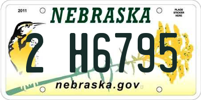 NE license plate 2H6795