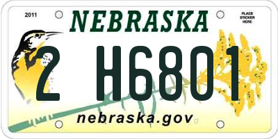 NE license plate 2H6801