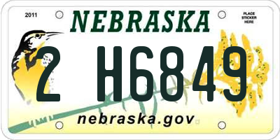 NE license plate 2H6849