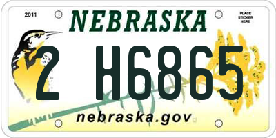 NE license plate 2H6865