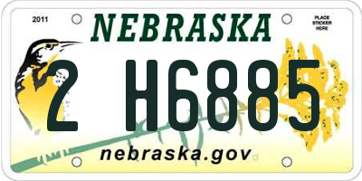 NE license plate 2H6885