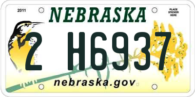 NE license plate 2H6937