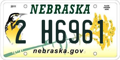 NE license plate 2H6961