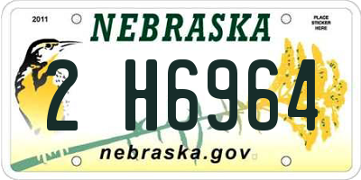 NE license plate 2H6964