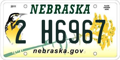 NE license plate 2H6967