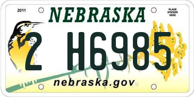 NE license plate 2H6985