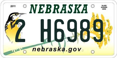 NE license plate 2H6989